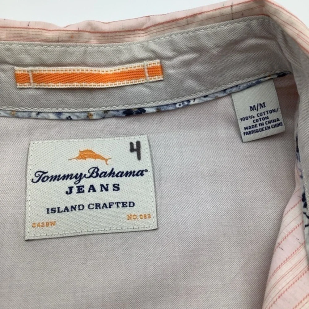 Tommy Bahama Jeans Island Crafted Mens LS Button Up Shirt Orange Size M. - Picture 5 of 5